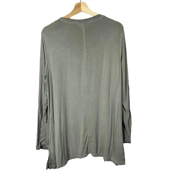 Style & Co Light Gray V-Neck Relaxed Fit Long Sleeve Top M - Picture 2 of 3